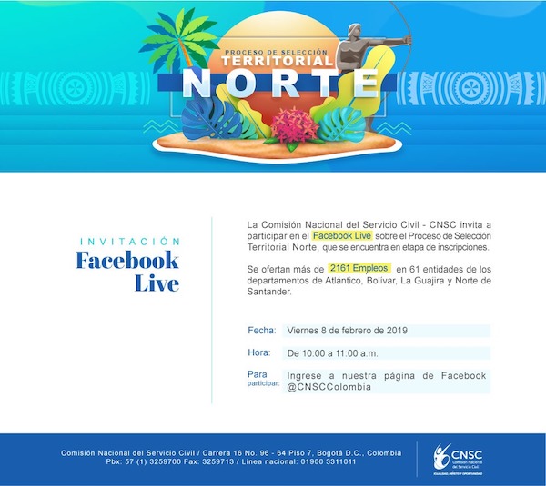 Participe mañana viernes 8 de febrero en el Facebook Live sobre la Convocatoria Territorial Norte