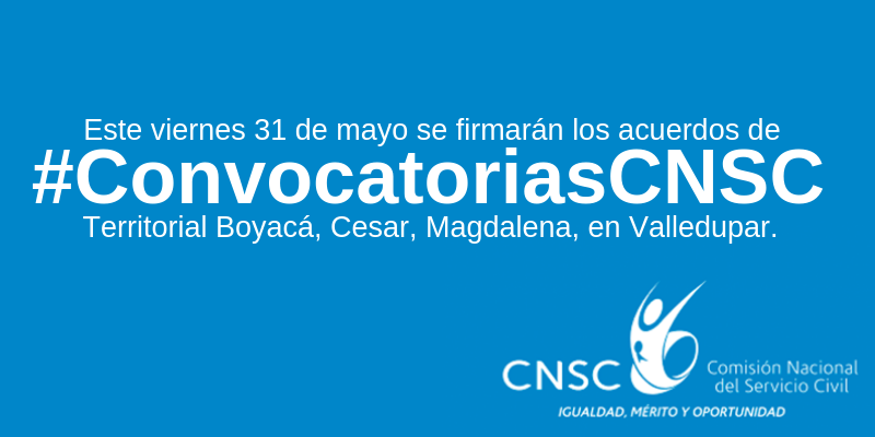 Este viernes 31 de mayo se firmaran los acuerdos de convocatoria para el concurso de merito en Cesar